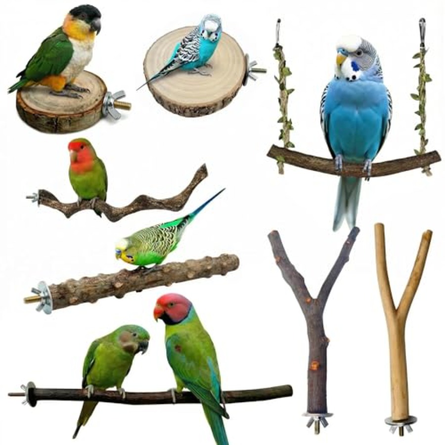 Health & Wellness Expo - 8PCS natural wood bird perches for