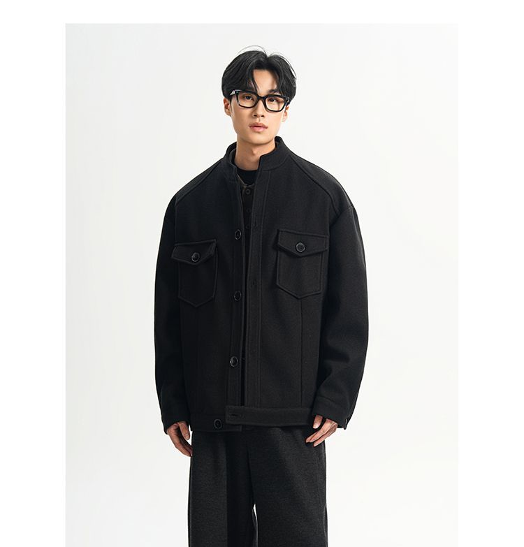 Wool Blend Jacket Man Green He - đánh giá và giá Health Wellness Training