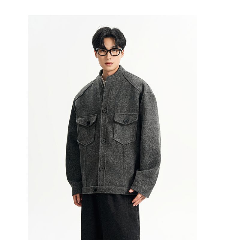 Wool Blend Jacket Man Green He - đánh giá và giá Health Wellness Training