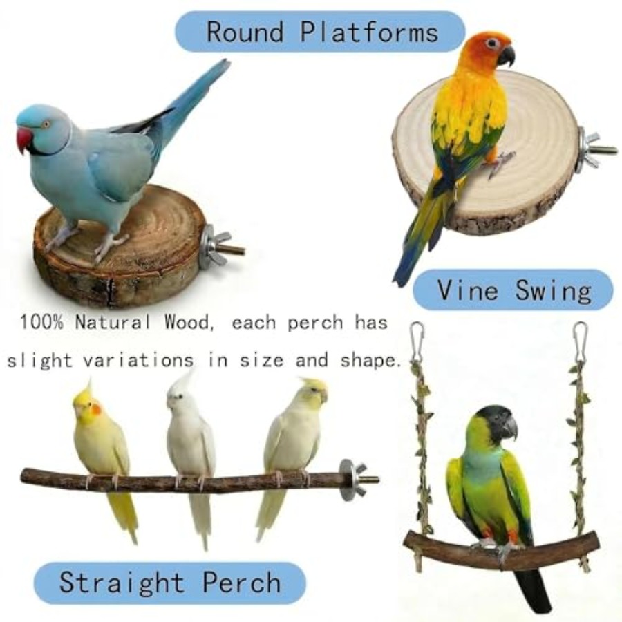 8PCS natural wood bird perches - đánh giá và giá Health & Wellness Expo
